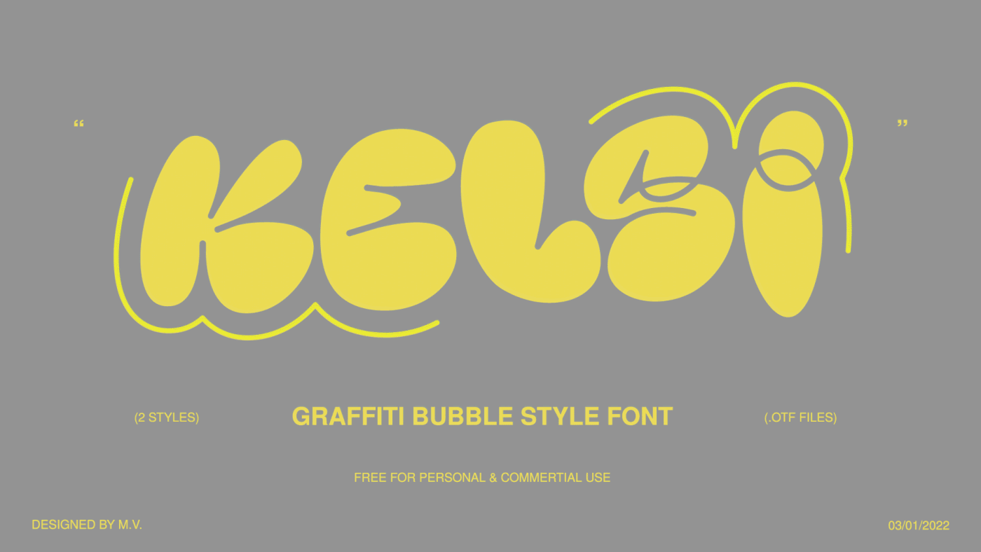 Kelsi - Free Graffiti Style Bubble Font 
